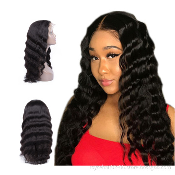 18 Inch 20 Inch 22 Inch 24 Inch 150 Density Brazilian Virgin Remy Human Hair Loose Deep Wave Curly Lace Frontal Kosher Wig